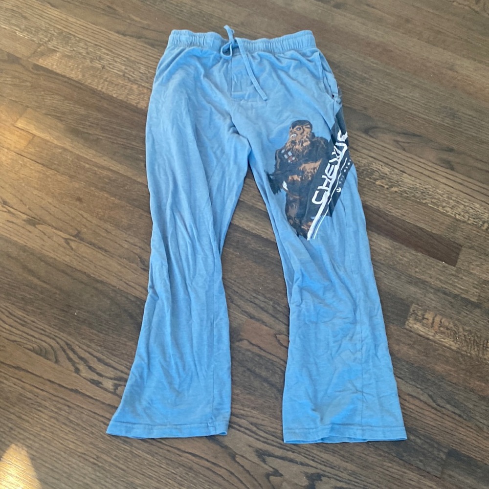 Star Wars Blue Chewie Pajama Pants Medium M GUC